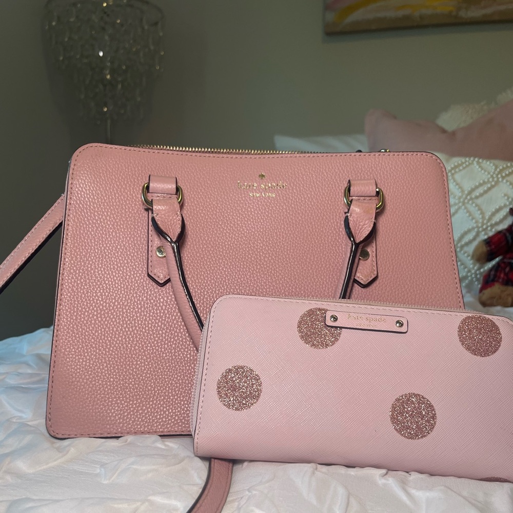 Kate Spade Pink Soft Leather Satchel & Wallet